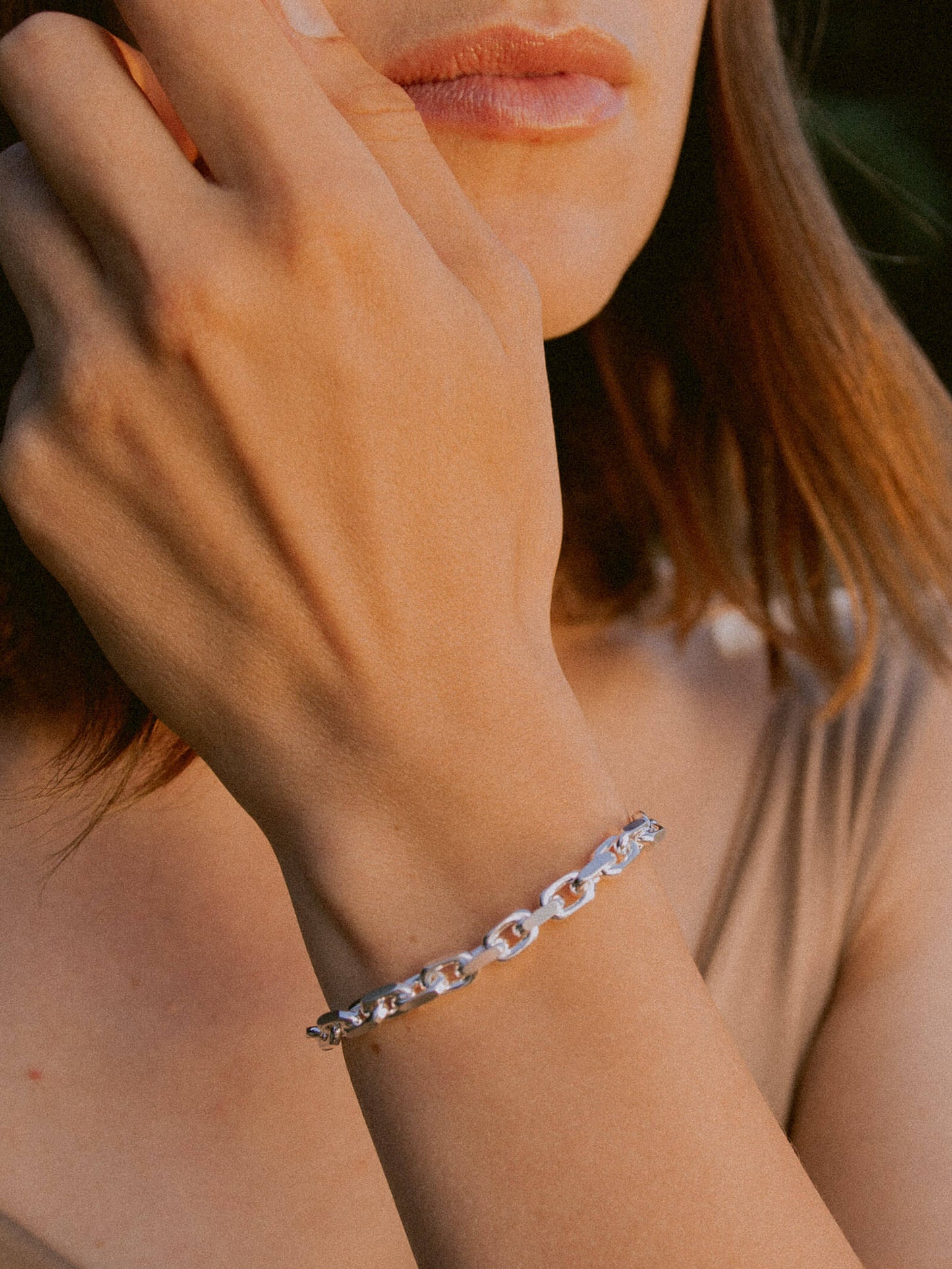 Armband Ankerkette DELICATE Massiv Silber Diamantiert