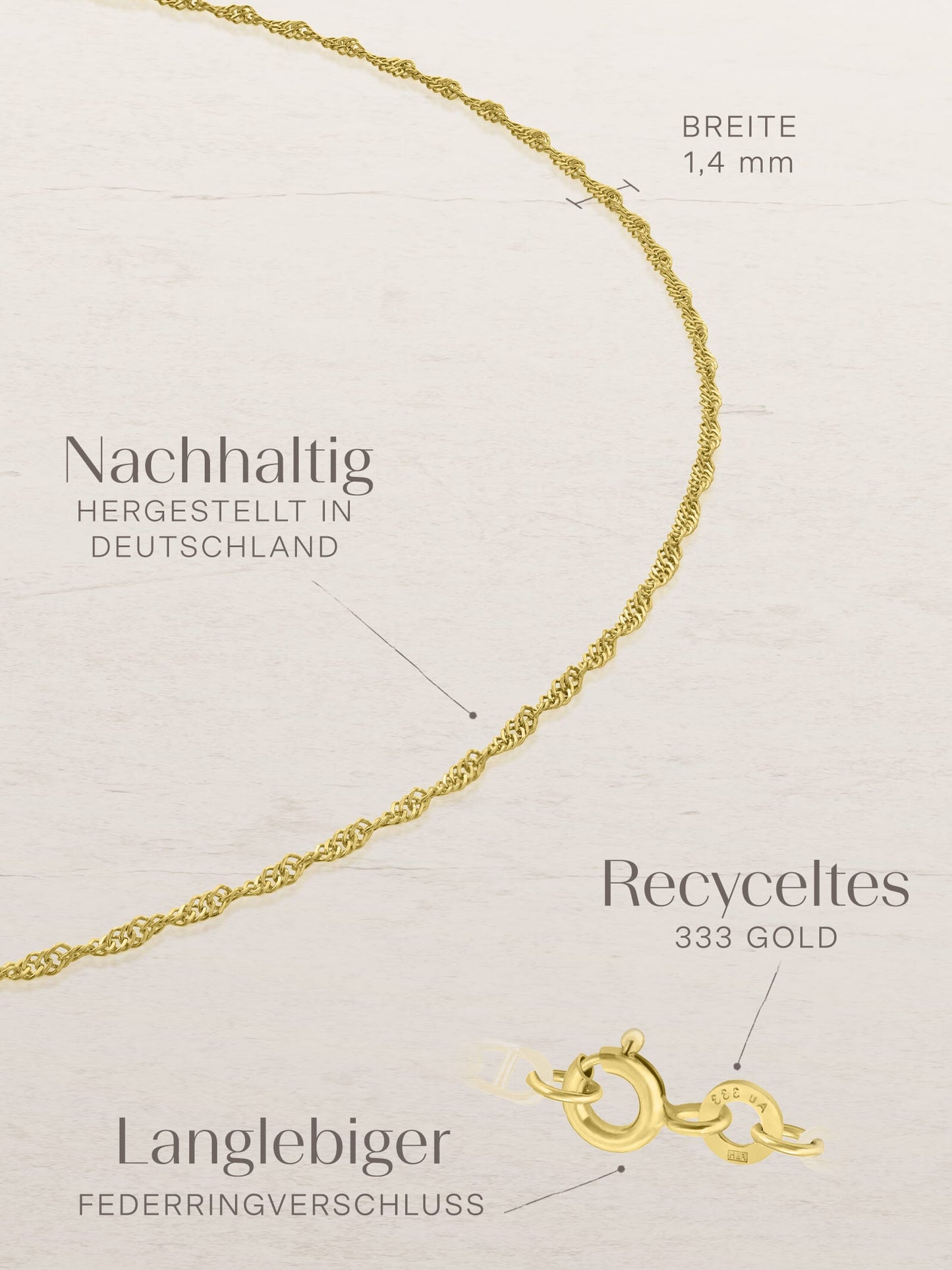 Fußkette Singapurkette SINGAPORE Filigran 8k Gold